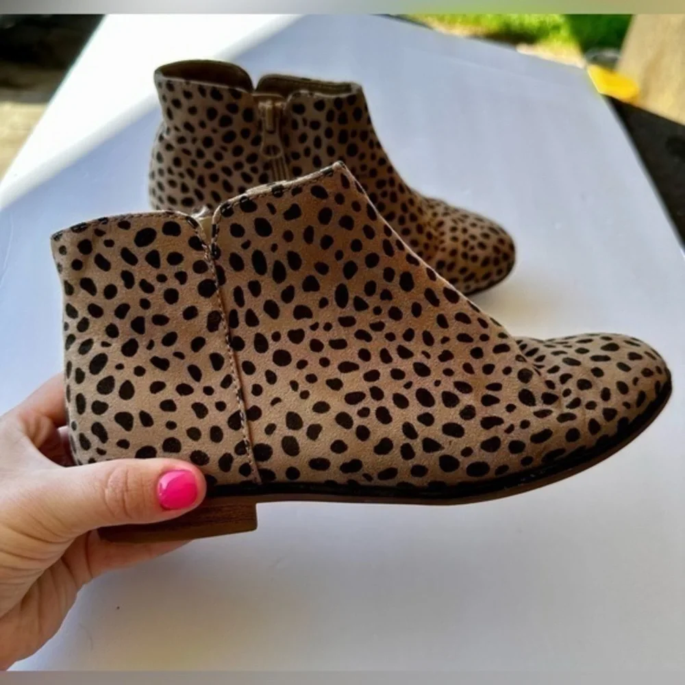Cat & Jack Leopard Spot Animal Print Ankle Booties